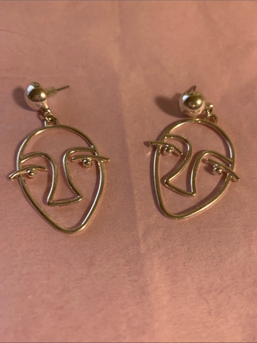 Silver-Tone Face Outline Drop Earrings - Contemporary Women’s Jewelry